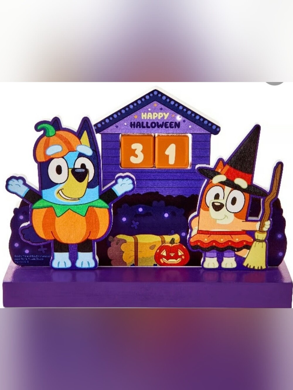 Bluey & Bingo Happy Halloween Kids Rotating Blocks Countdown Calendar , New